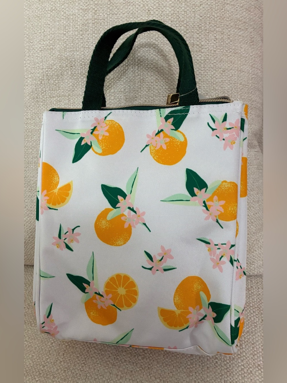 kate spade NWT orange citrus print insulated lunch tote food storage container - Picture 5 of 13